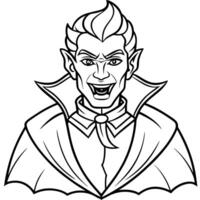 A vampire with fangs and a cape. Fantasy concept. vector