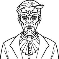 A portrait of a man dressed as a scary voodoo priest. Halloween and voodoo fashion. . vector