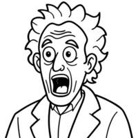 A man in a lab coat is making a weird face. image. vector