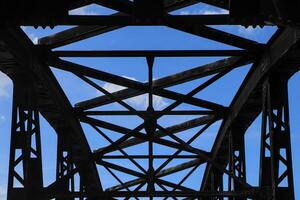 Kaleidoscope abstract photograph of a railway bridge photo