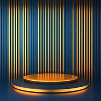 3d rendering of a podium with lights on it photo