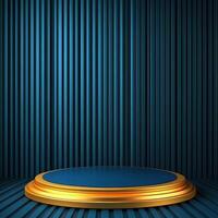 Gold podium with blue background photo