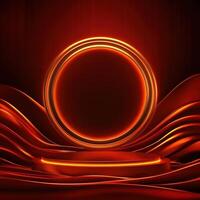Red glowing circle on a black background photo