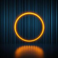 A neon ring on a dark background photo