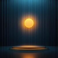 An empty podium with a spotlight on it photo