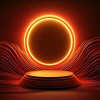 An abstract background with a glowing circle photo