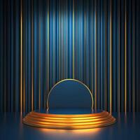 An empty podium with a spotlight on it photo