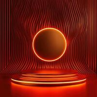 3d rendering of a stage with a round light photo