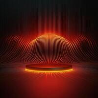 Abstract background with glowing light waves photo