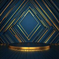 Golden background with a podium and a gold background photo