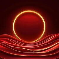 Abstract red background with a glowing circle photo