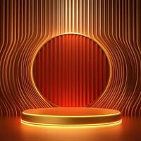 3d illustration of a podium with a red light photo