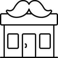 A mustache on a building icon vector