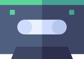 A flat icon of a cassette tape vector