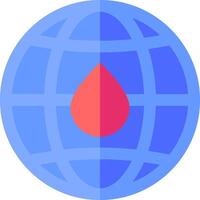 A globe with a red drop on it vector