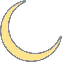 A crescent with a yellow moon on it vector