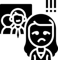 A woman is looking at a computer screen with a man in the background vector
