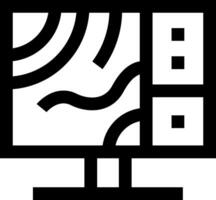 A black and white logo with a computer monitor vector