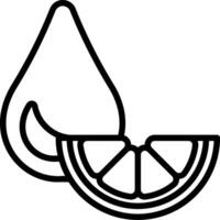 A black and white image of a lemon slice vector