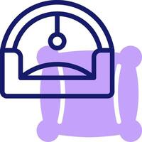 A purple and white icon of a scale vector