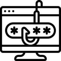 A computer with a lock icon on it vector