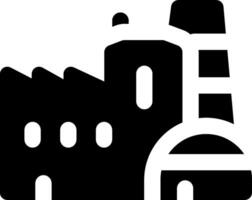 A black and white image of a factory building vector