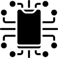 A black and white image of a cell phone vector