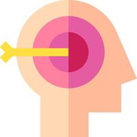 An icon of a person with a pink arrow pointing to the right vector