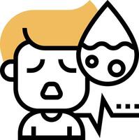 A man with a droplet on his head vector