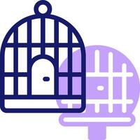 A bird cage and a bird in a cage vector