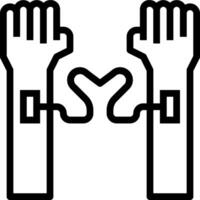 Two hands holding a cord with a heart vector