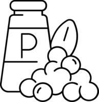 A jar of jam and a spoon with grapes vector