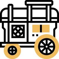 A wagon with a bed on the back vector