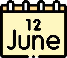 A calendar with the date 12 june vector