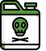 A green container with a skull and crossbones on it vector