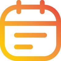 A calendar icon with orange and yellow colors vector