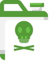 A green and white gas can with a skull and crossbones vector