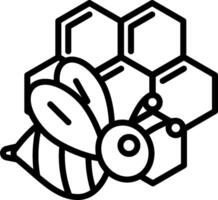 Bee and honeycomb coloring page vector