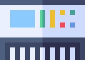 A flat icon of a computer with a keyboard and a monitor vector