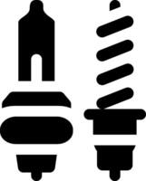 Two black and white icons of a bulb and a bulb vector