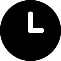 A black and white clock icon on a white background vector