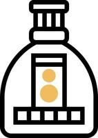 A bottle with a golden number inside it vector
