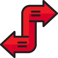A red arrow pointing to the right vector