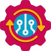 A gearwheel with a circuit board inside vector