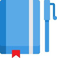 A blue notebook with a pen and a red ribbon vector