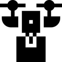 A black and white image of a robot vector