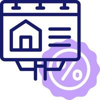 A house with a sign on it and a percentage sign vector