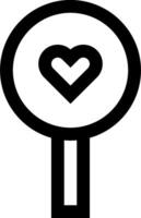 A black and white heart icon on a key vector