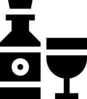 A bottle and glass of wine vector