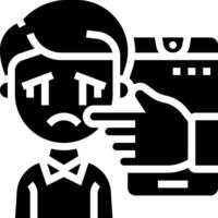 A black and white image of a man with a phone vector